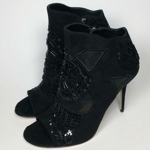 Vince Camuto Booties w/Sequence, Beading & Mesh
